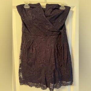 Elegant Navy Lace Romper